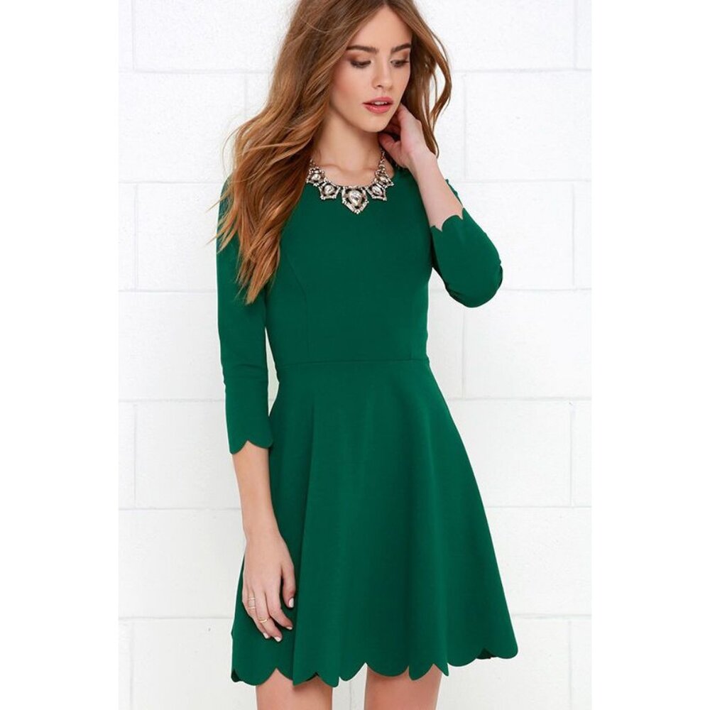 NWT Lulus Womens Size Medium Green Cumulonimbus Clouds Skater Mini Dress NEW